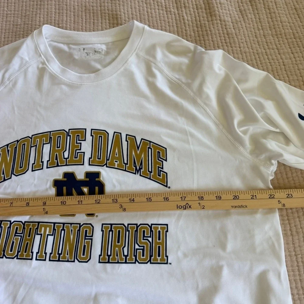 Under Armour Notre Dame Fighting Irish Mens Large White HeatGear Graphic T-Shirt